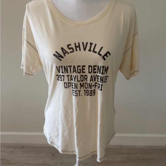 Anthropologie Tops - Anthropolgie Nashville Vintage Denim Graphic T-Shirt